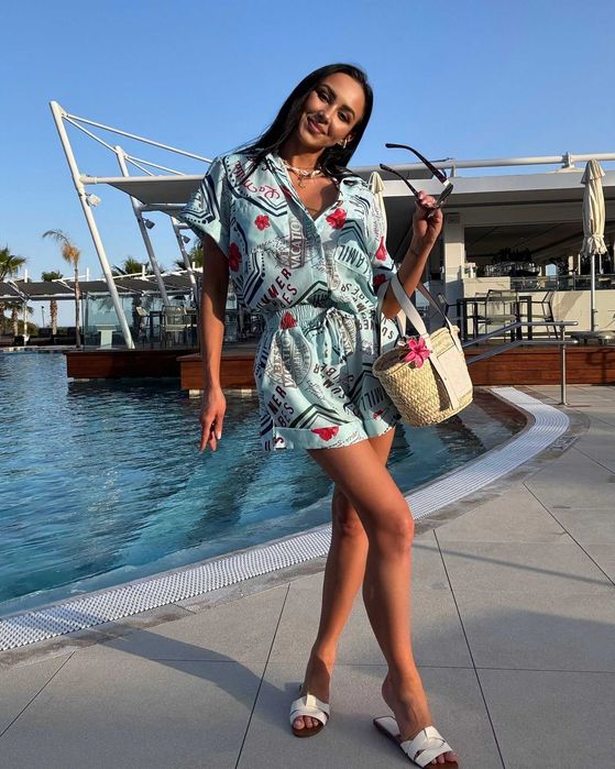 Komplet Summer Koszula Spodenki Turkus LaMilla