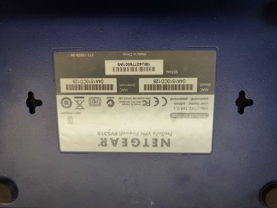 switch netgear prosafe vpn firewall fvs318