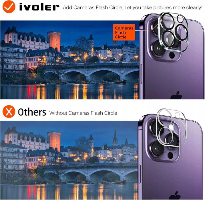 Szkło do iPhone'a 14 Pro Max 3 folie ze szkła hartowanego i 3 osłony