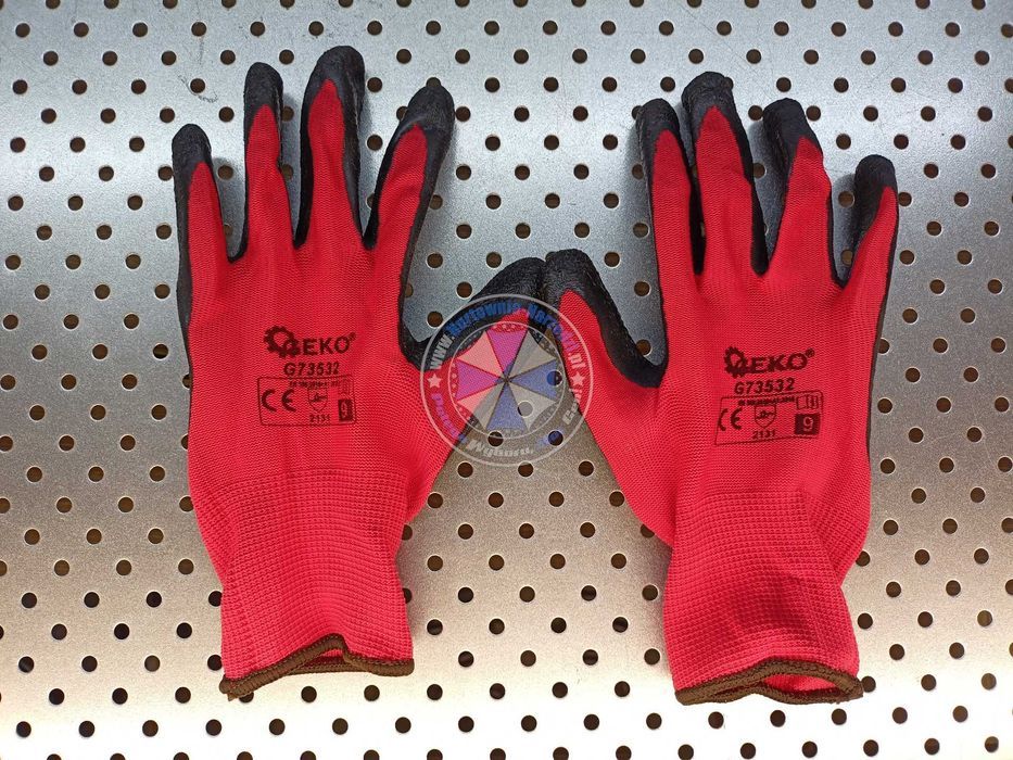 Rękawice ochronne r.9 latex czerwone lateks 1 para rękawice robocze 9