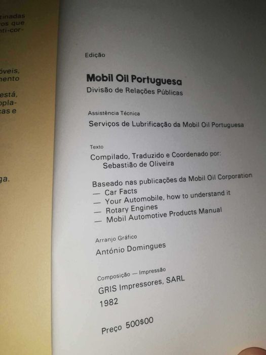 Livro raro e antigo O Automóvel (Mobil)