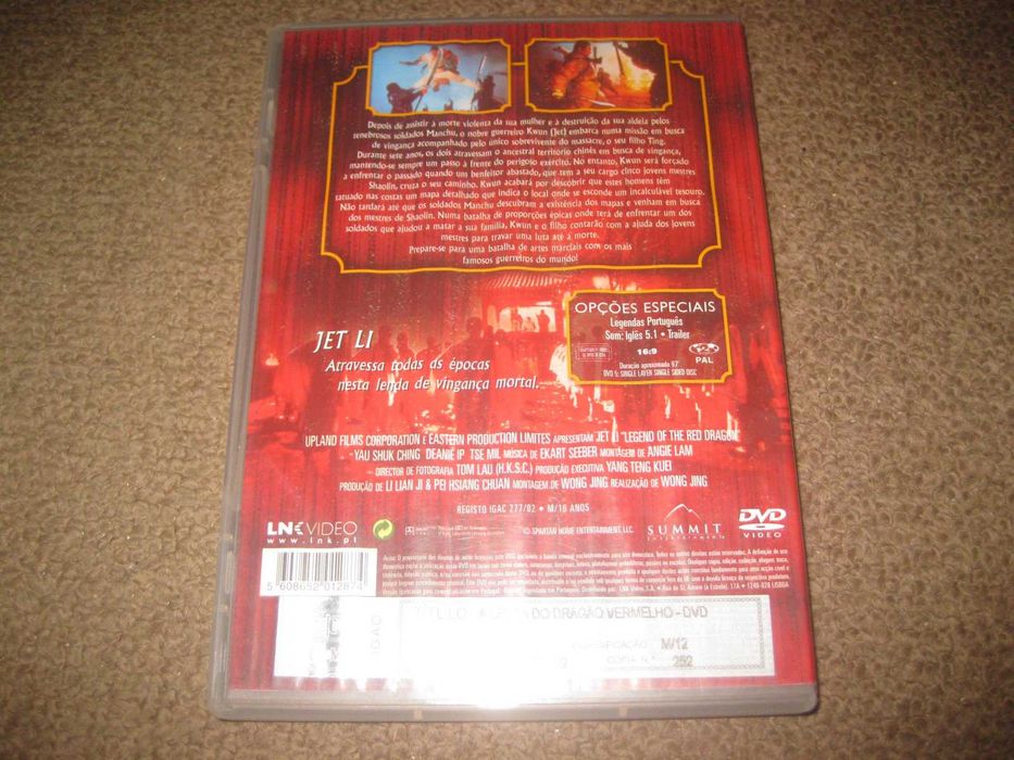 DVD "A Lenda do Dragão Vermelho" com Jet Li