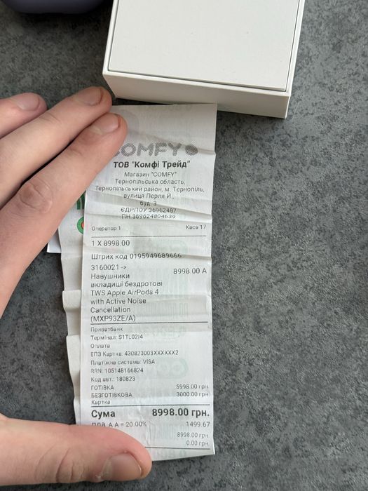 Навушники Apple AirPods 4 with Active Noise Cancellation Оригінал