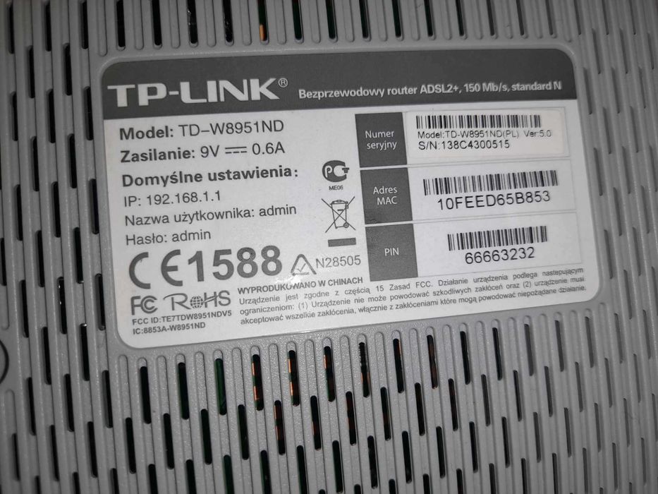 router  bezprzewodowy  TP-link  , TD-W8951ND
