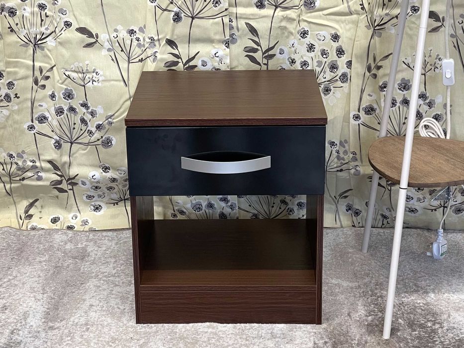 Szafka nocna Stolik nocny Szuflada Wysoki połysk 47x40x36cm Hulio