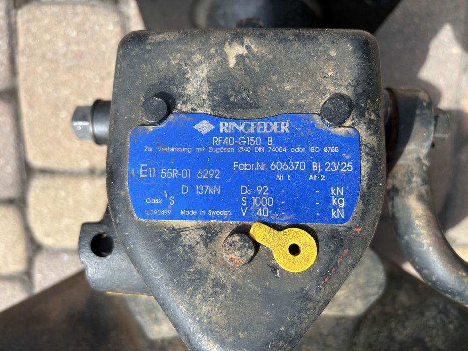 Sprzęg, zaczep automatyczny fi 40 mm. Ringfeder RF40. Rok 2023