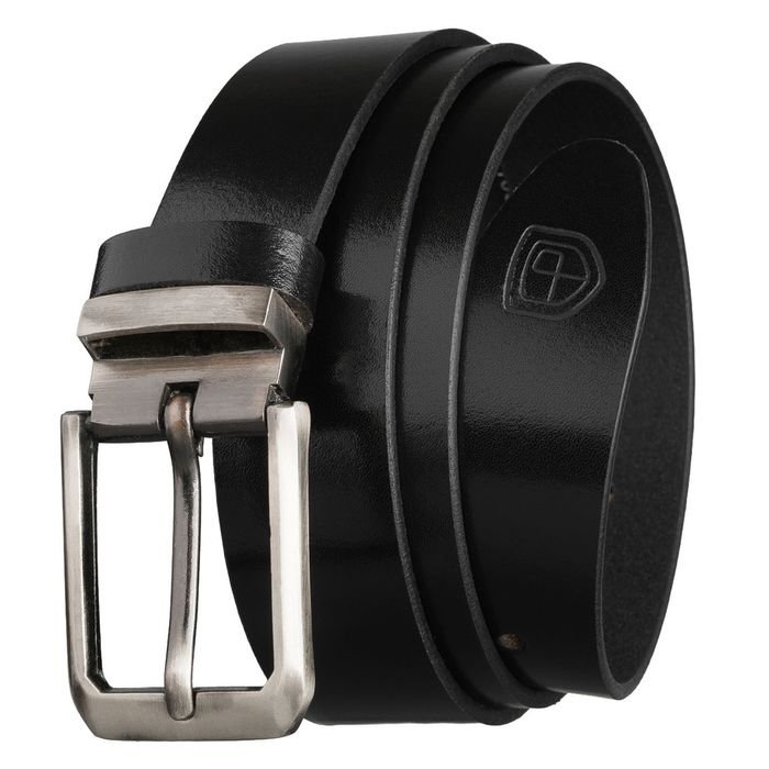 elegancki pasek męski ze skóry naturalnej w czarnym