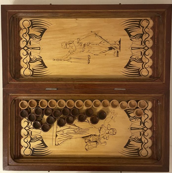 Нарди ручної роботи Benjamin Franklin/100$ з натурального дерева