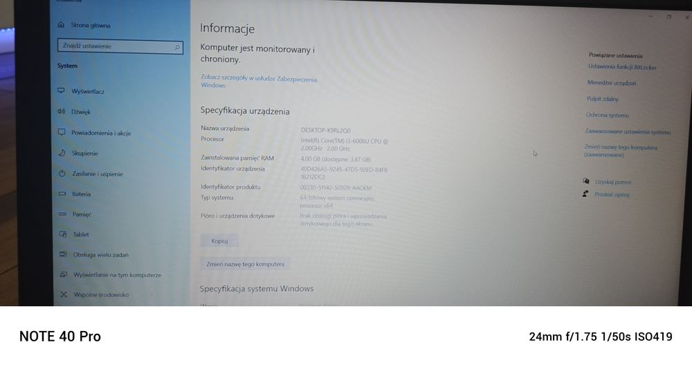 Laptop Dell 15.9'' I3 /128 SSD Okazja
