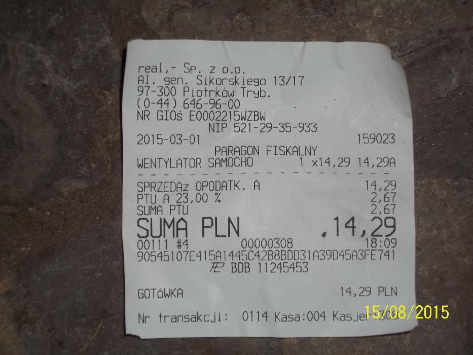 wentylator (wiatraczek)samochodowy