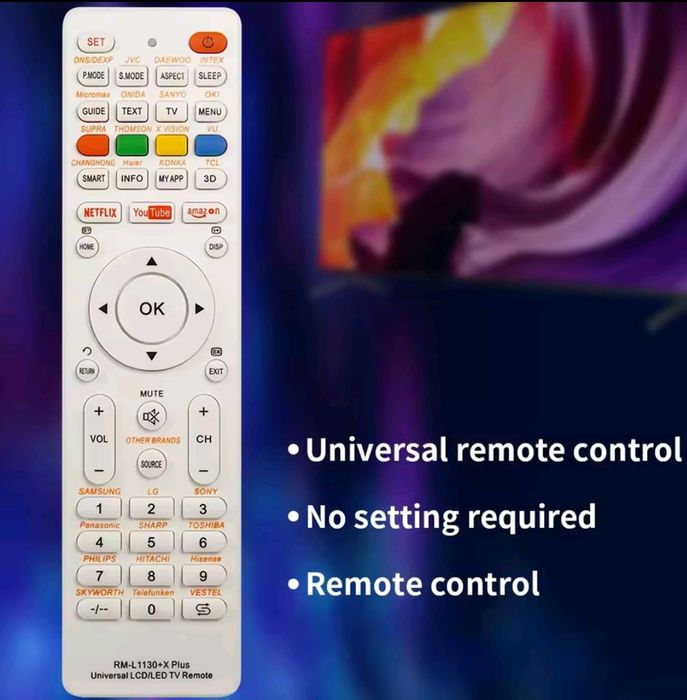 Пульт ТВ универсальный, новый.