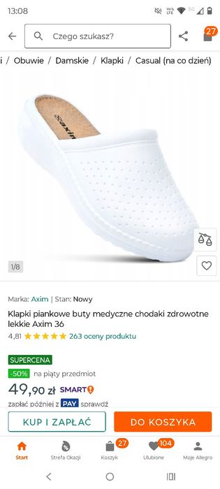 klapki zdrowotne medyczne