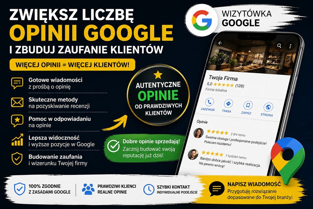 Twoja firma ma za mało opinii? Pomogę to zmienić