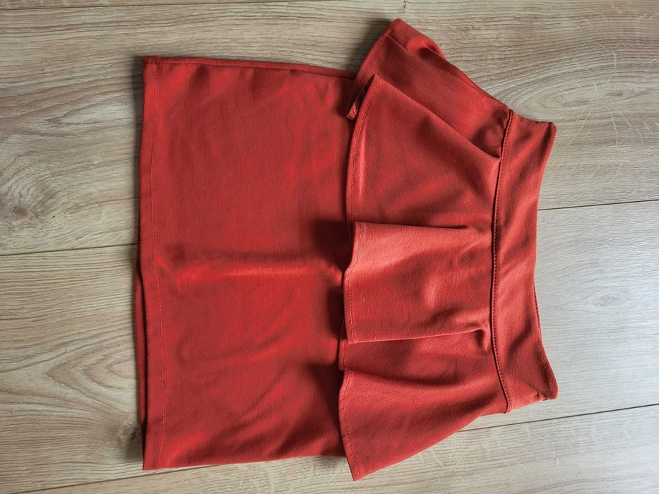 spódnica z ozdobną falbanką, ceglasta, ruda rozmiar 36, S.