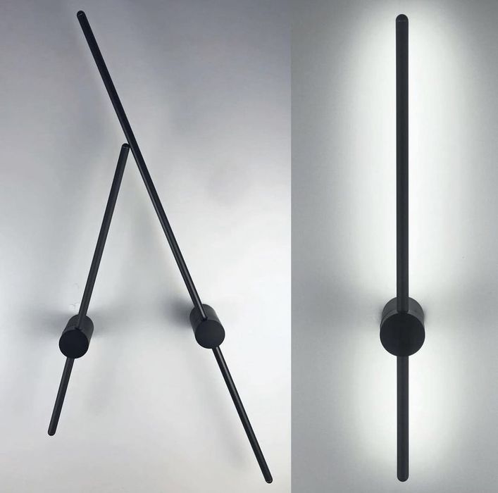 Лінійне бра в чорному кольорі довжиною 60 СМ WJ014/600 BK