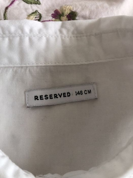 Biała koszula dziewczęca dł. rękaw Reserved r.146