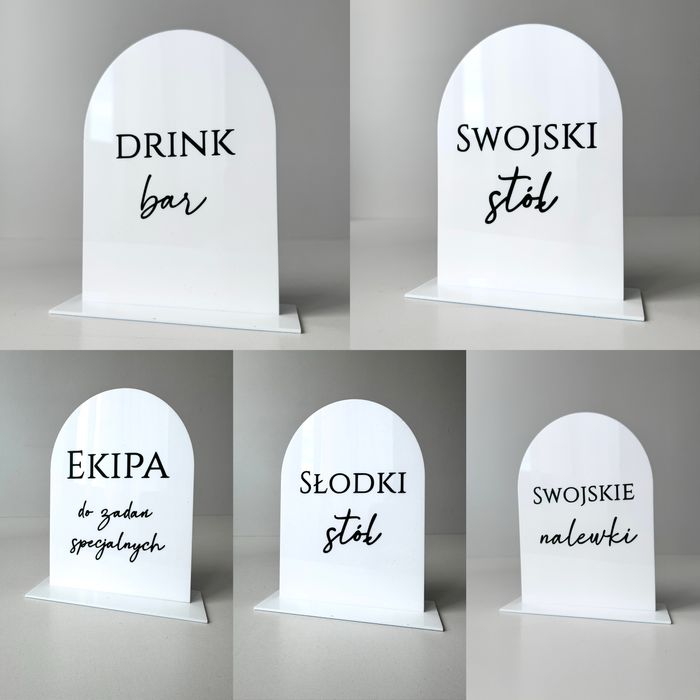 Tabliczki ślubne dekoracje ślubne sali wesele urodziny moda