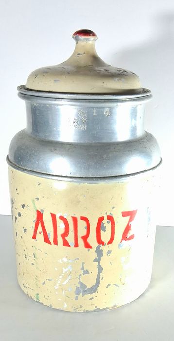 Frasco antigo de alumínio