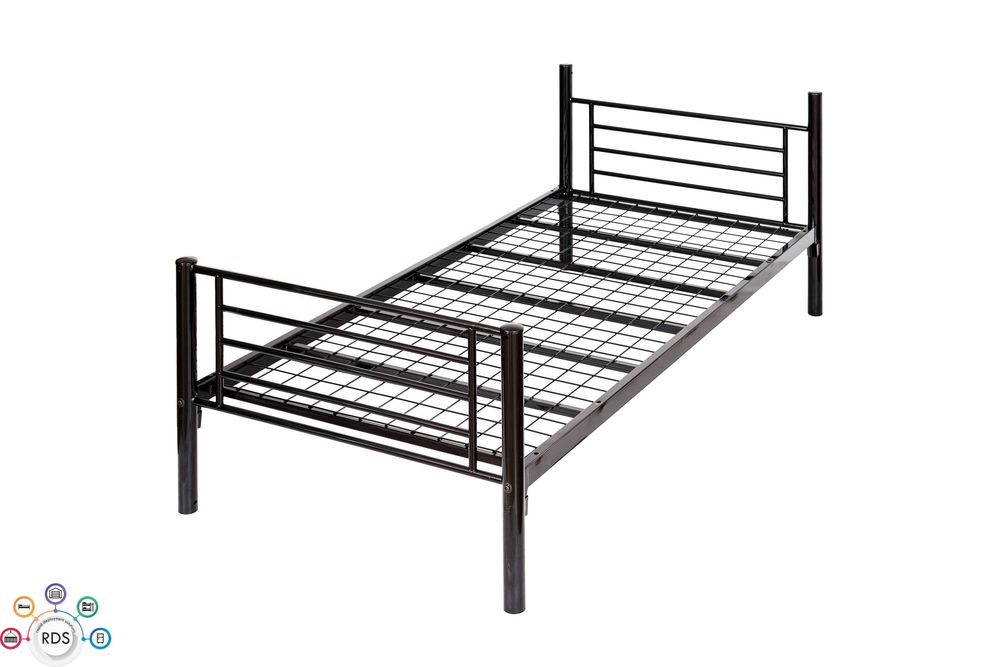 Łóżko metalowe piętrowe z materacami hotelowe kwaterowe 200x90 cm