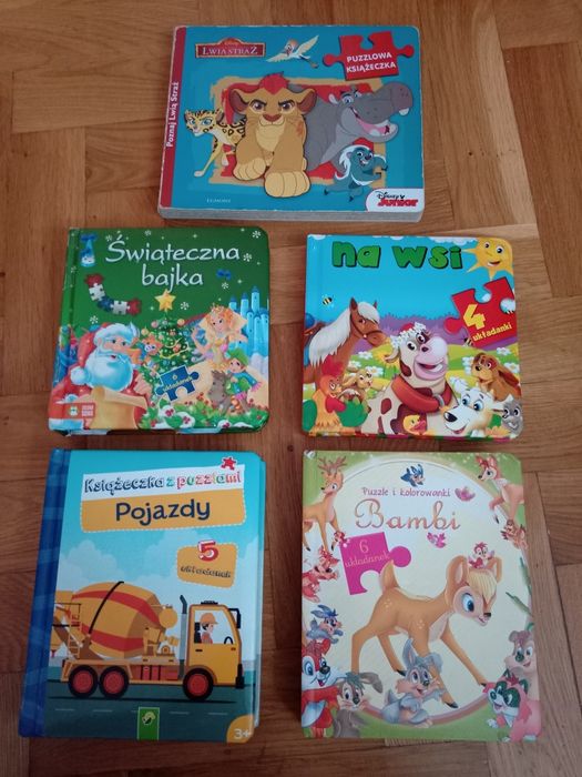 Książeczka puzzle zestaw 5 sztuk,