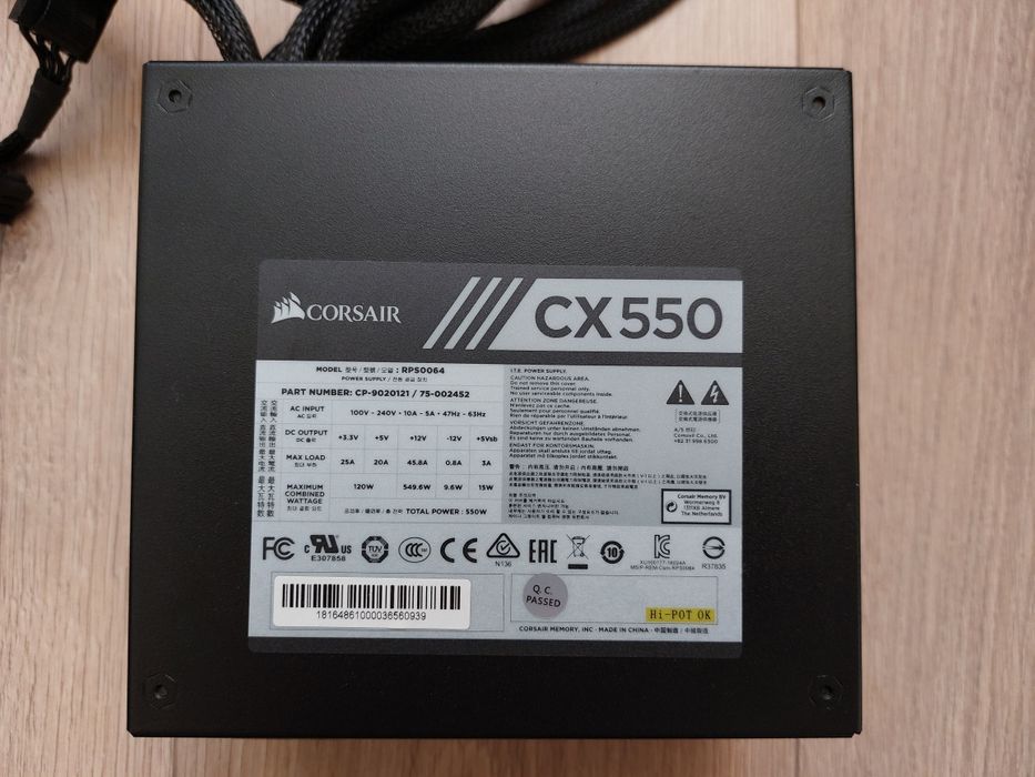Zasilacz Corsair CX550 550W 80 Plus Bronze PSU
