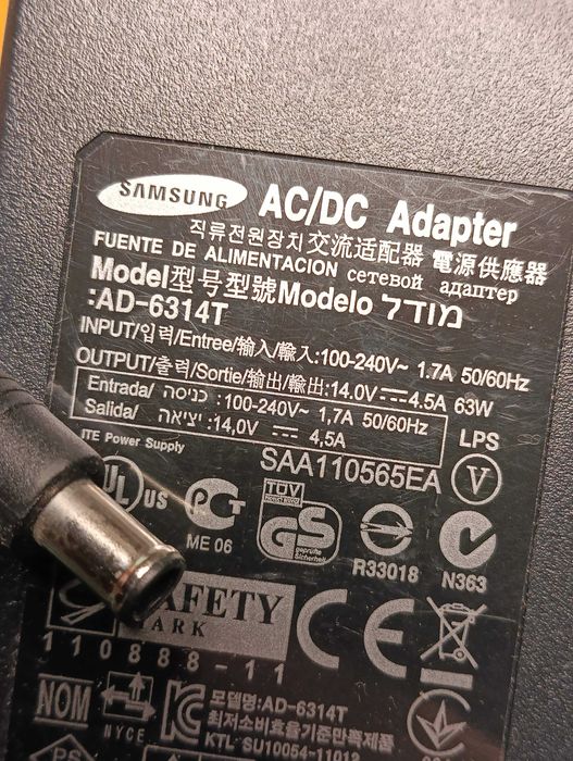 Блок живлення питания для монитора SAMSUNG 14V 4.5A (6.5×4.4mm)