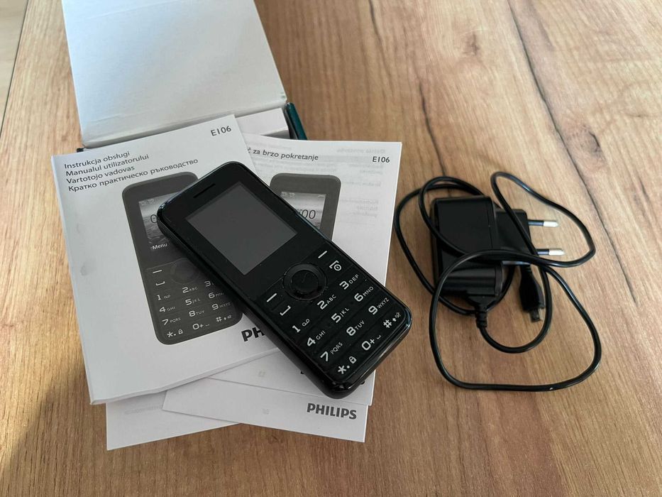 Prosta komórka Philips E106 dla starszej osoby