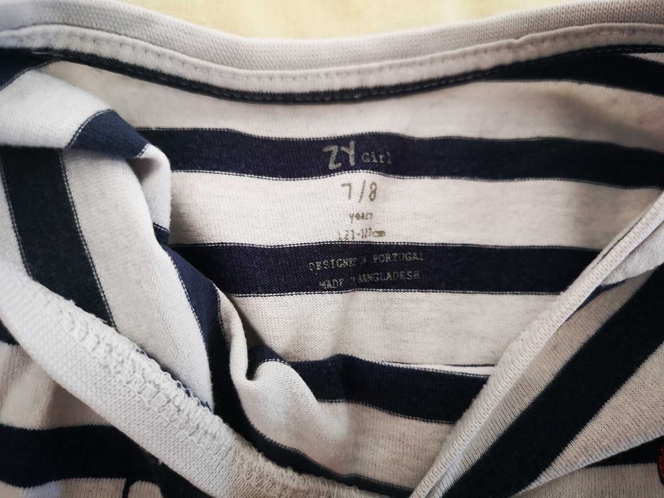 T-shirt manga comprida às riscas