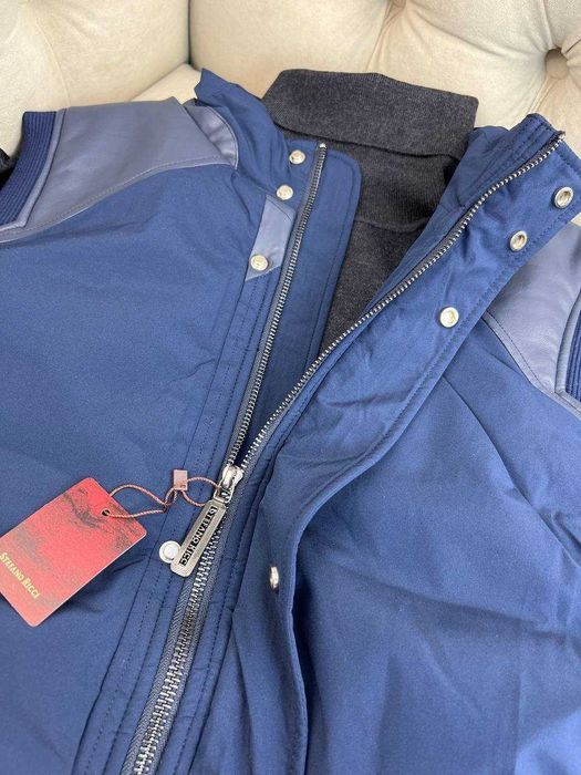 Мужская жилетка Stefano Ricci синяя жилетка натуральная кожа v082