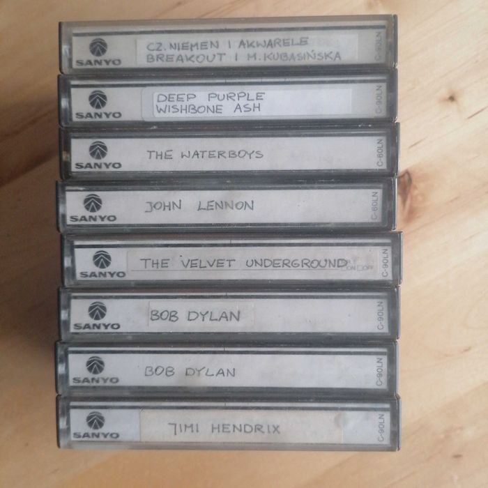 zestaw 8 kaset klasyka rocka Dylan Hendrix Lennon  Deep Purple Velvet