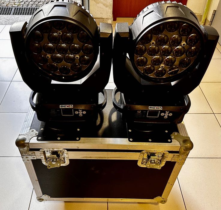 2x Beam/Wash 19x15w Zoom RGBW + flightcase