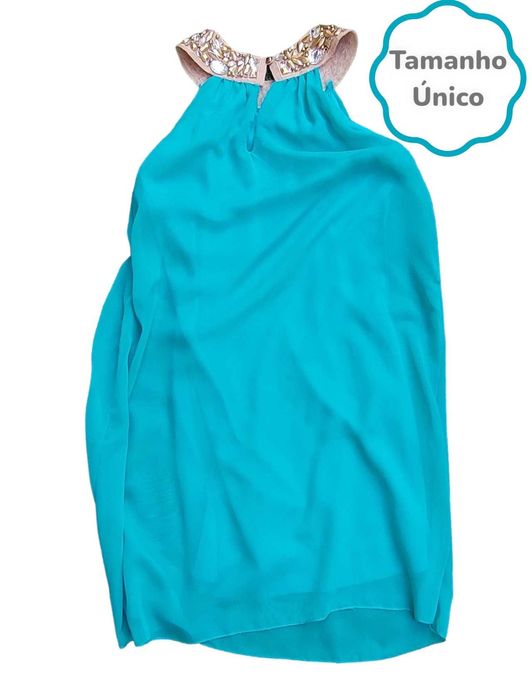 Vestido Verde Água Tamanho Único