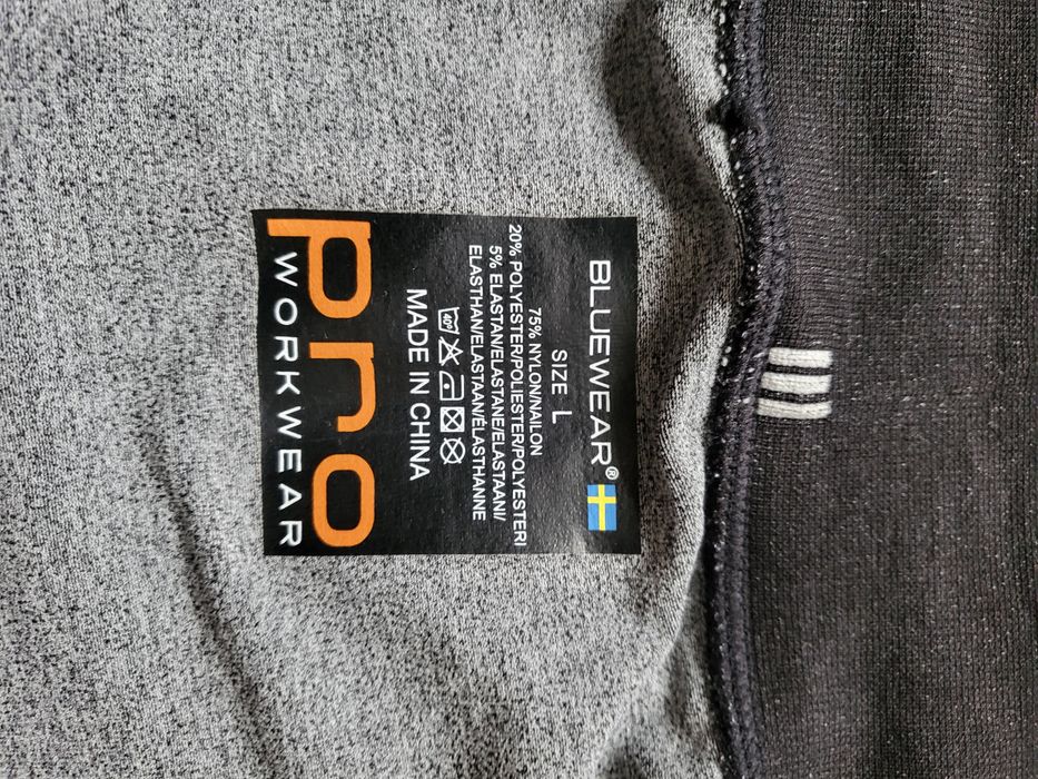 czarny komplet termoaktywny Bluewear Pro Workwear.