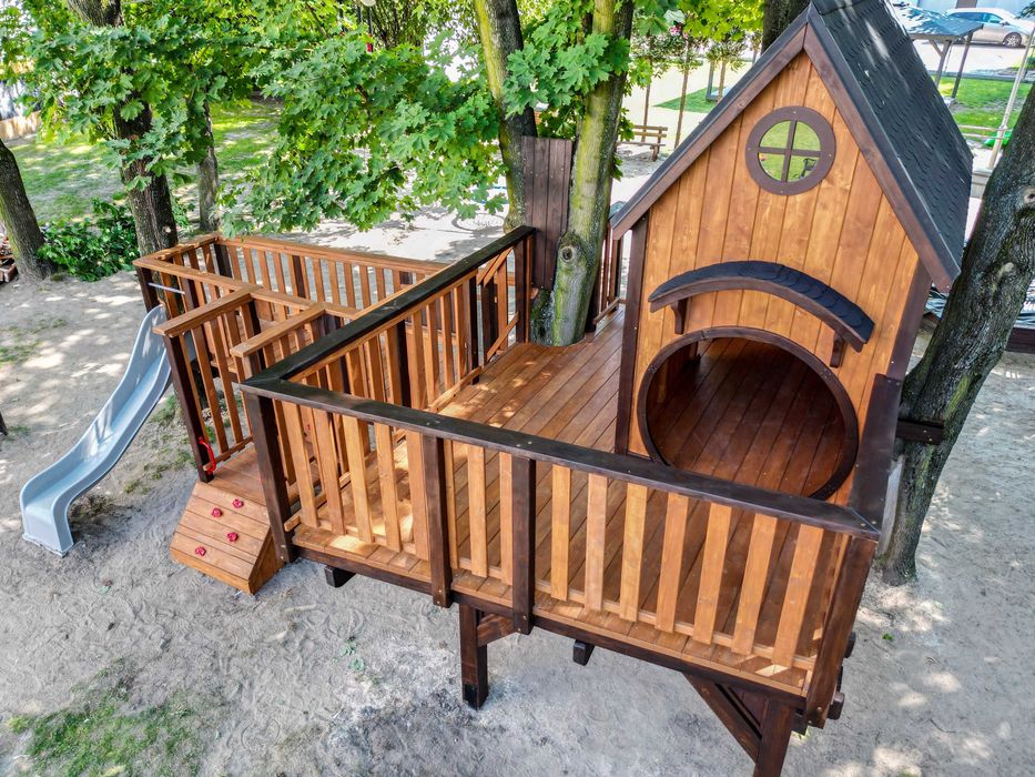 Drewniany Domek na drzewie DND16! dla dzieci! plac zabaw