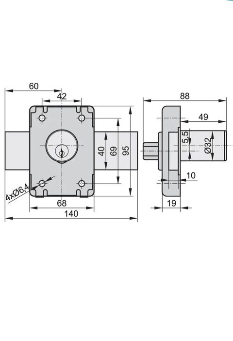 Zamek do drzwi Gamma solidny 140mm.
