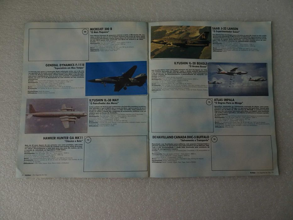 Caderneta de cromos Aviões - Os Gigantes do Céu (Tem 74 cromos)