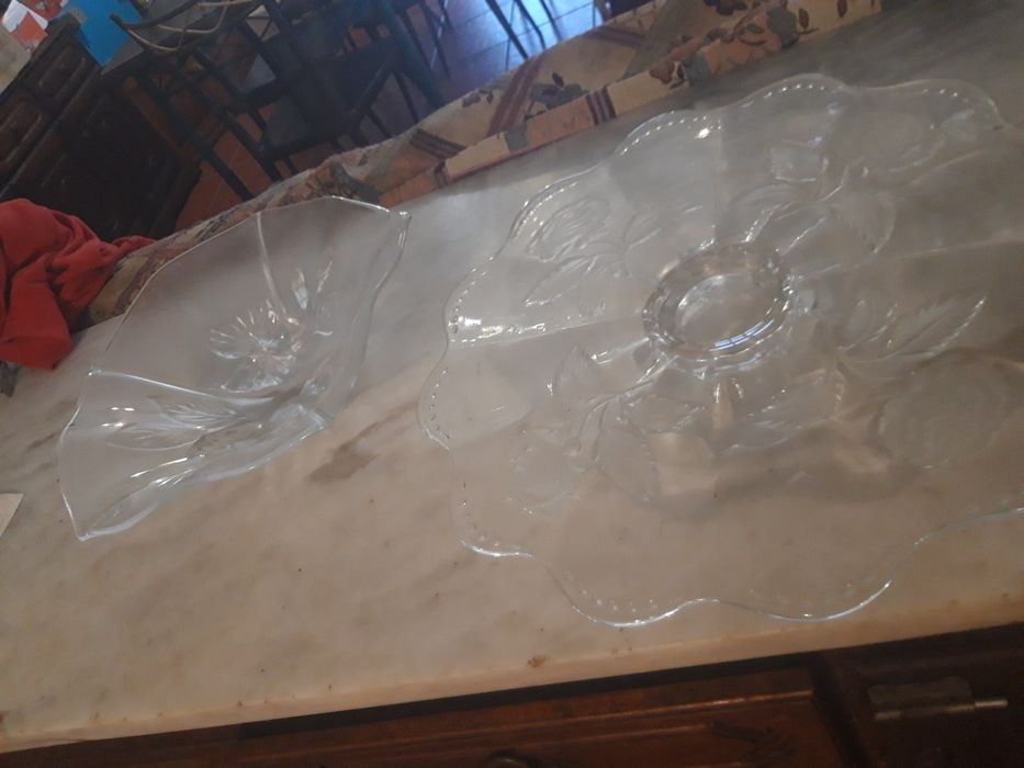 Conjunto de 2 Peças em Vidro Utilitárias/Decorativas