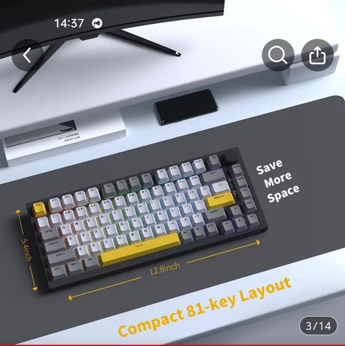 ‼️New‼️Геймерська клавіатура Ajazz AK820 ‼️Top‼️