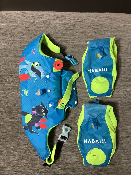 Braçadeiras + cinto de piscina evolutivas criança dinossauro