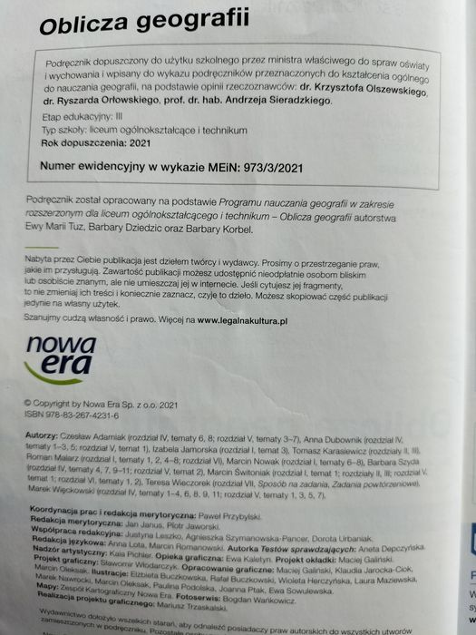 Oblicza geografii 3 podręcznik do liceum zakres rozszerzony