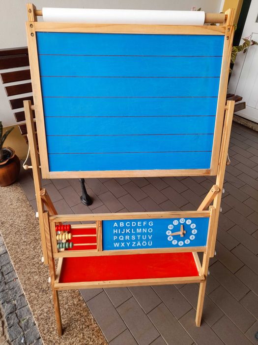 Quadro didático para criança madeira escrever duplo