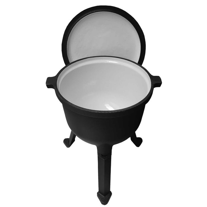Kociołek myśliwski żeliwny 5 L na grill, EMALIOWANY