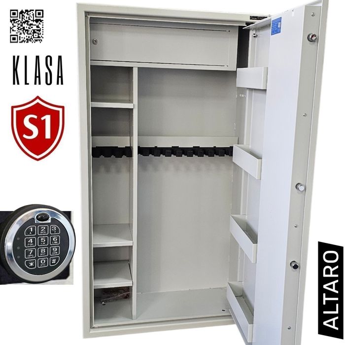 Szafa na BROŃ 10+4 • SEJF S1 na broń długą, krótką i amunicję • ALTARO