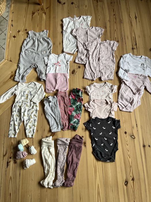 Paczka zestaw ciuszków dla dziewczynki na wiosne lato 62 h&m