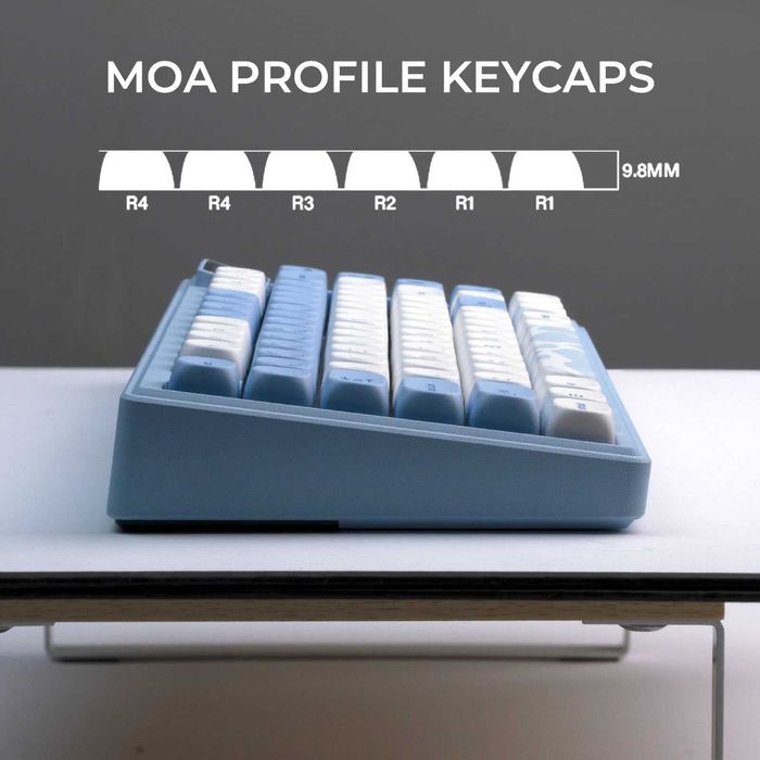 Кейкапи XVX MOA Profile Blue Keycaps Cute Dolphin, 145 клавіш