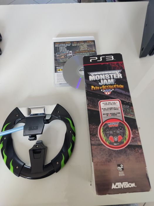 Monster Jam Path of Destruction Ps3 with Steering Wheel Big Box PAL