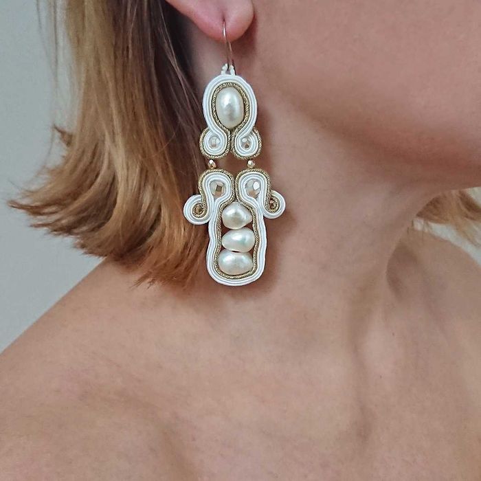 Grzebyk ślubny sutasz - perły naturalne.