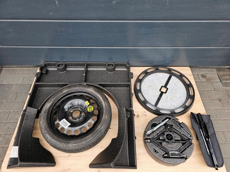 KOŁO DOJAZDOWE ZAPASOWE ZESTAW KLUCZ LEWAREK STYROPIAN OPEL ASTRA J KOMBI 16 CALI 5x105 115/70/16