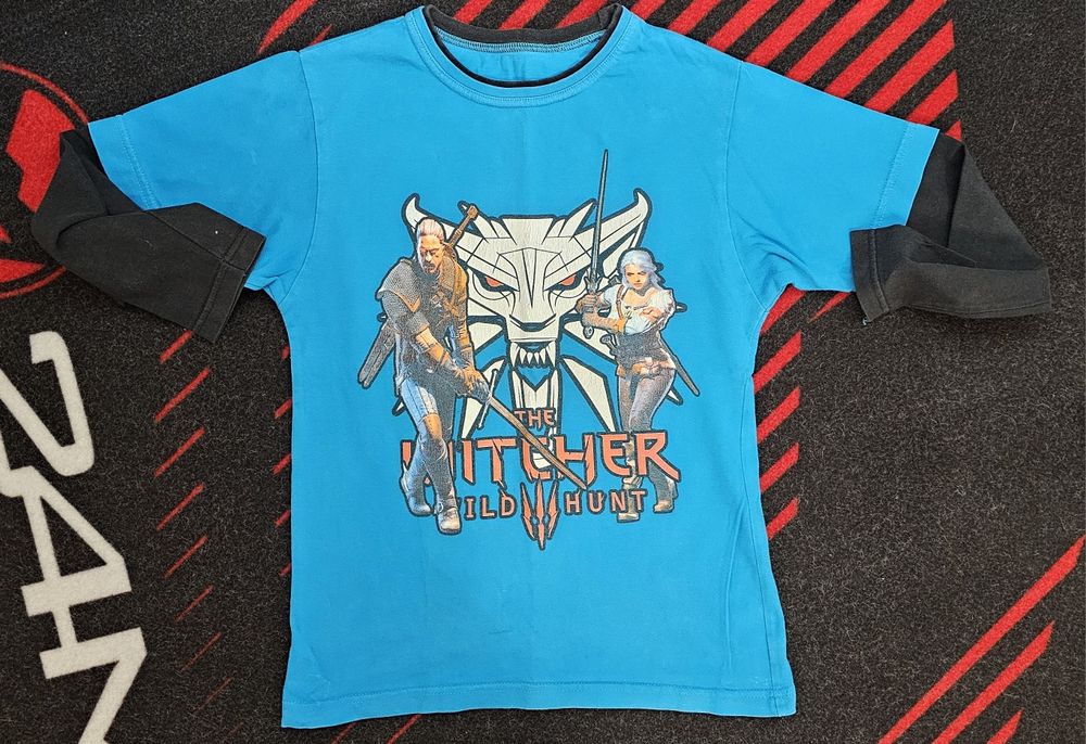 Koszulka dziecięca wiedźmin wither Wild hunt z nadrukiem długi rękaw