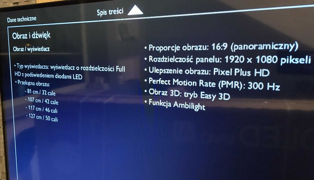 Telewizor Philips 42 cale FHD, 3D Ambilight, SmartTV, bdb + gratis